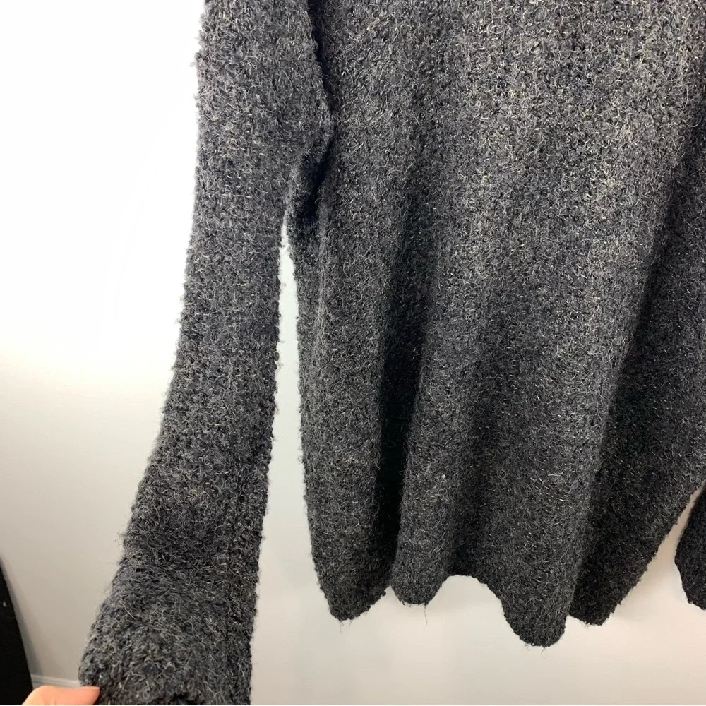 Free People Boucle Cardi Sweater in Black Size Medium Alpaca Blend